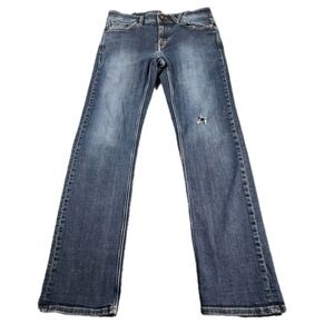 Volcom‎ Solver Modern Straight Dark Wash Denim Jeans Mens 32x32 Distressed Y2K